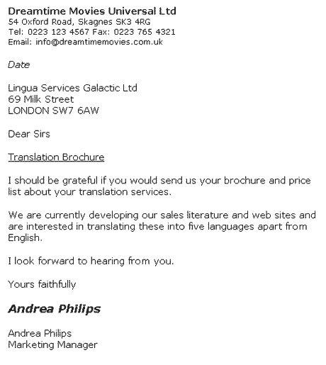 Informativno poslovno pismo